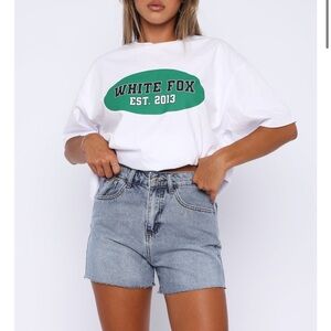 White Fox Sweet Serenity Denim Shorts Mid Blue